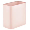 mDesign Metal Wastepaper Bin — Compact Rectangular Bathroom Bin — Rubbish Basket for Home and Office — Light Pink