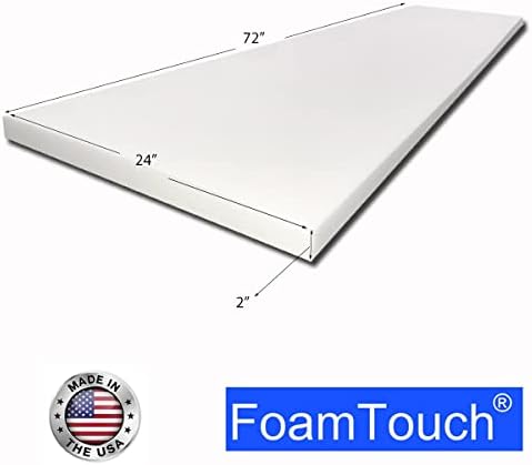 FoamTouch Upholstery Foam 2" x 24" x 72" High Density Cushion - Image 2