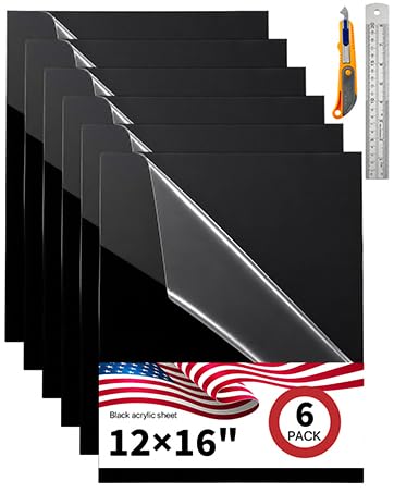 12x16 Black Acrylic Sheet 3mm, Plexiglass Board by Unknown