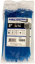 Kable Kontrol Blue Zip Ties 8 Inch 1000 Pcs, 50 Lbs Tensile Strength, by KABLEKONTROL%C2%AE