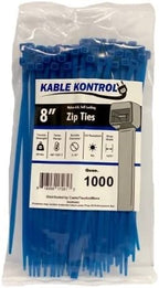 Kable Kontrol Blue Zip Ties 8 Inch 1000 Pcs, 50 Lbs Tensile Strength, by KABLEKONTROL%C2%AE