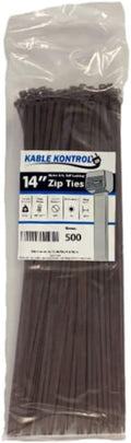 Kable Kontrol Brown Zip Ties 14 Inch 500 Pcs, 50 Lbs Tensile Strength, by KABLEKONTROL%C2%AE