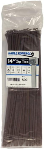 Kable Kontrol Brown Zip Ties 14 Inch 500 Pcs, 50 Lbs Tensile Strength, by KABLEKONTROL%C2%AE