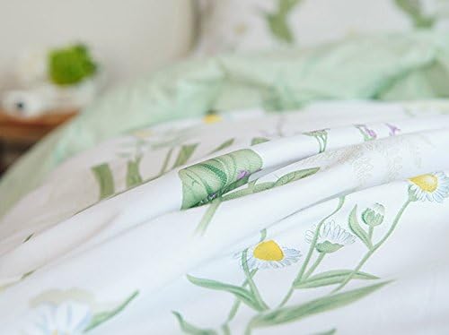 FADFAY Duvet Cover Set Full Shabby Green Daisy and Lavender Flowers Botanical - Image 9