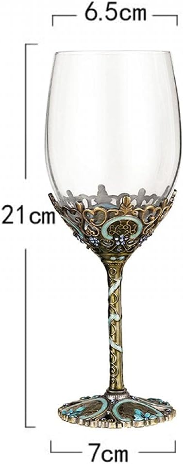 Simcat Handmade Painted Enamel Flower Glass Wine Glasses Transparent Refined - Image 5