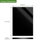 8 x 12 Black Acrylic Sheet 1/4 inch Thick 6mm Black Plexiglass Sheet, DIY - Image 2