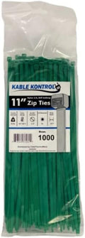 Kable Kontrol Green Zip Ties 11 Inch 1000 Pcs, 50 Lbs Tensile Strength by KABLEKONTROL%C2%AE