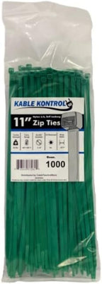 Kable Kontrol Green Zip Ties 11 Inch 1000 Pcs, 50 Lbs Tensile Strength by KABLEKONTROL%C2%AE