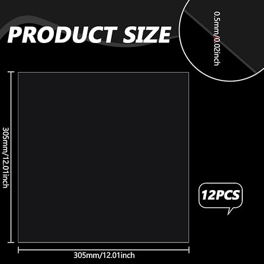 FINGERINSPIRE 12Pcs Clear Plastic Sheet, 12x12 Inch Clear PET Flexible - Image 2