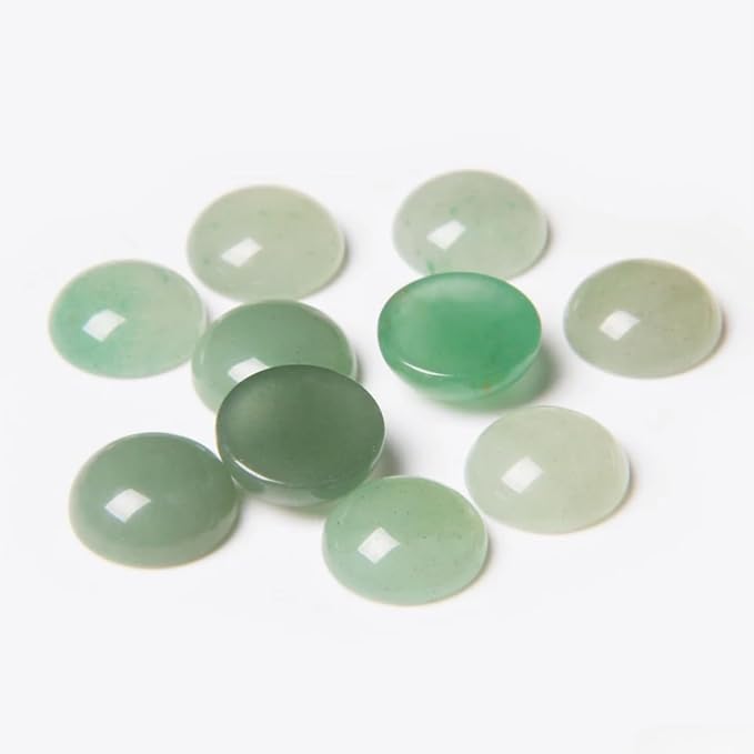 20pcs 4mm Natural Stone No Hole Green Aventurine Semicircle Smooth Cabochons - Image 2