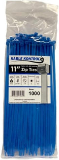 Kable Kontrol Blue Zip Ties 11 Inch 1000 Pcs, 50 Lbs Tensile Strength, by KABLEKONTROL%C2%AE