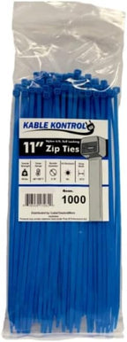 Kable Kontrol Blue Zip Ties 11 Inch 1000 Pcs, 50 Lbs Tensile Strength, by KABLEKONTROL%C2%AE