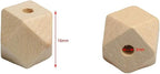 Geometric Wooden Beads, 16mm Smooth Loose Beads Unfinished Spacer Beading - Image 5