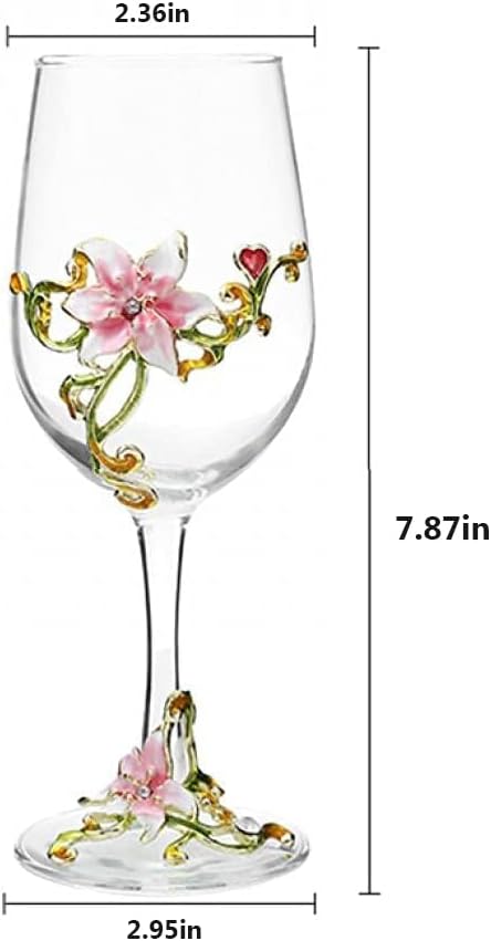 Simcat Handmade Painted Enamel Flower Glass Wine Glasses Transparent Refined - Image 5