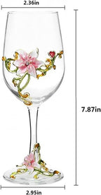 Simcat Handmade Painted Enamel Flower Glass Wine Glasses Transparent Refined - Image 5