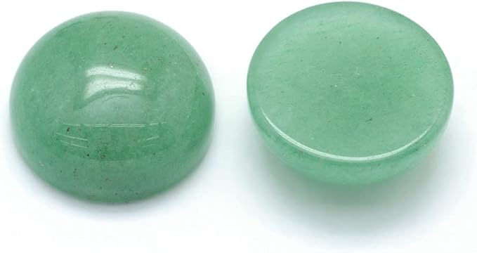 FASHEWELRY 50Pcs Natural Green Aventurine Cabochons Flat Back Gemstone - Image 2