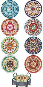UPINS 8Pcs Mandala Diamond Art Painting Art Coasters Kits - Image 8