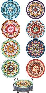 UPINS 8Pcs Mandala Diamond Art Painting Art Coasters Kits - Image 8