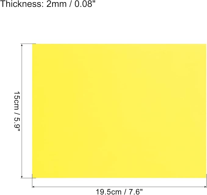 MECCANIXITY EVA Foam Sheets Yellow 7.6 Inch x 5.9 Inch 2mm Thickness - Image 2