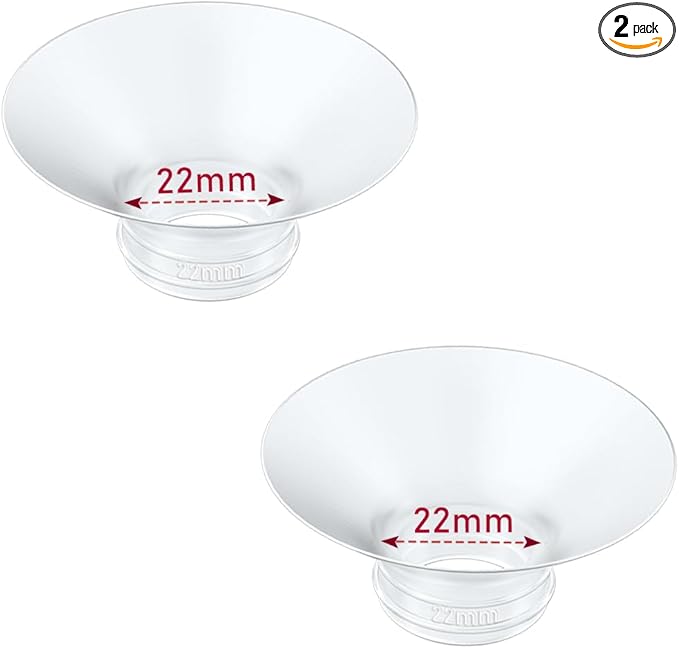 Flange Insert 2PCS 22mm Compatible with Momcozy M9/M6/M5/S12 Pro/V1 Pro/V2 pro, Spectra/Medela/Elvie/NCVI/TSRETE/eufy/Lansinoh/Paruu/MomMed Breast Pump 24mm Shields/Flanges (2pcs-22mm)