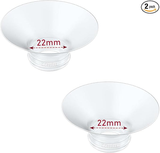 Flange Insert 2PCS 22mm Compatible with Momcozy M9/M6/M5/S12 Pro/V1 Pro/V2 pro, Spectra/Medela/Elvie/NCVI/TSRETE/eufy/Lansinoh/Paruu/MomMed Breast Pump 24mm Shields/Flanges (2pcs-22mm)