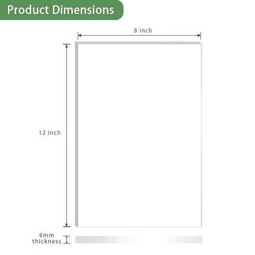 Lesnlok 8 x 12 Frosted Acrylic Sheet 1/4 inch Thick 6mm 1 Piece Bouble Sided - Image 2