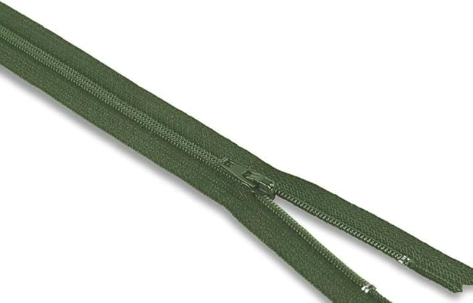 10 Inch Army Green Nylon Coil Zipper | Closed-End Non-Separating Sewing Zipper - Image 2