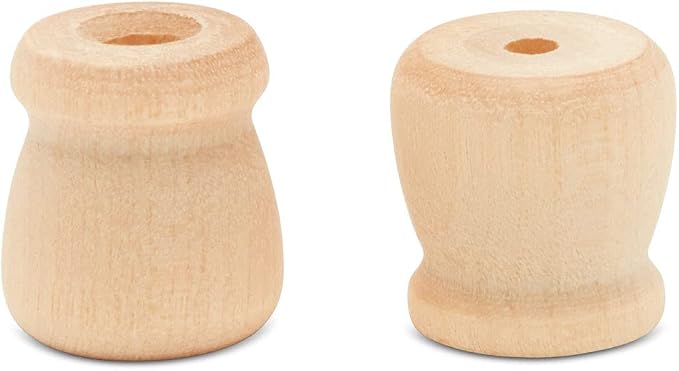 Bean Pot Candle Cups, 5/8 Inch, 1/4 Inch Hole, Wood Turnings - Image 3