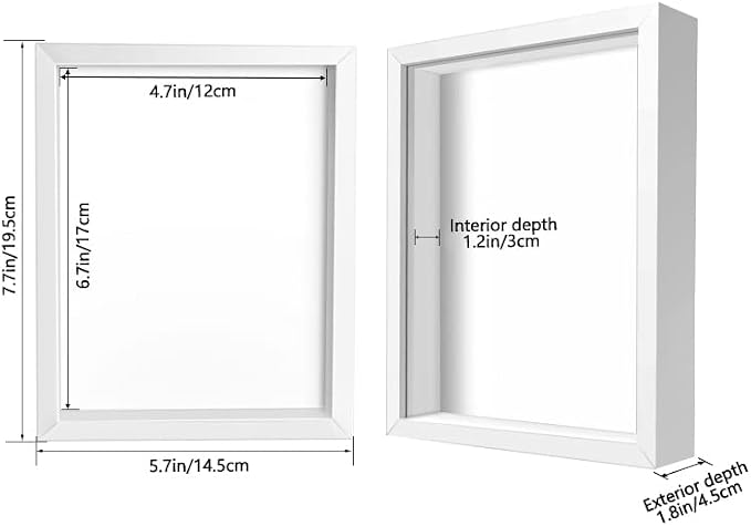 5x7 Small Shadow Box Frame Display Case, Display Case Box - Image 2