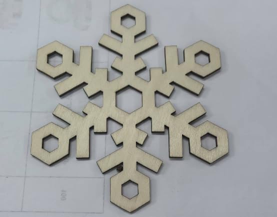 20Pcs Large Wooden Snowflake Unfinished Cutouts Christmas Ornaments DIY Craft - Image 7