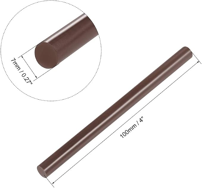 uxcell Mini Hot Glue Sticks for Glue Gun 7mm x 100mm Brown 12pcs - Image 2
