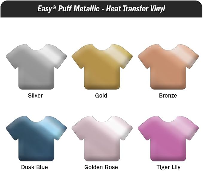 Siser Easy Puff Metallic HTV 12"x10ft" Roll – Puffy Heat Transfer Vinyl – - Image 9