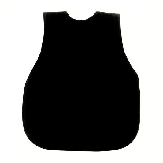 BapronBaby Minimalist Black Bapron - No Neck Tie Safer Bib for Baby & Toddler - Soft Waterproof Stain Resistant - Machine Washable - Sz Baby/Toddler 6m-3T