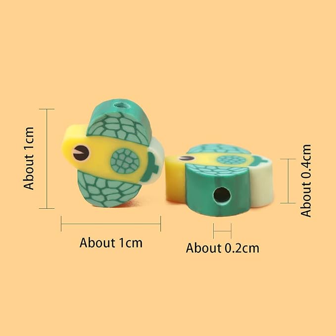 100pcs Mixed Tropical Fish Polymer Clay Spacer Beads - Image 3