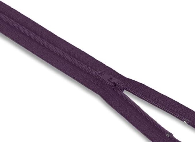 Nylon Coil Zipper 20 Inch Non-Separating Closed End – Purple – Replacement - Image 4