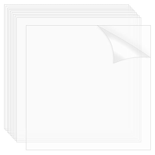 AHANDMAKER 10 Sheets Clear PET Sheet 9.84 x 9.84 Inch Transparent 0.2mm Thin by AHANDMAKER