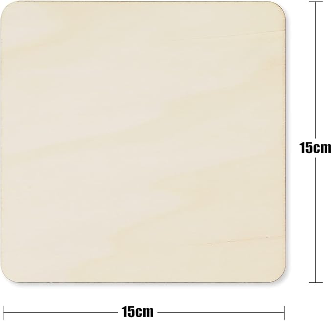 TKOnline 25Pcs 6 x 6 x 1/10 Inches Unfinished Basswood Sheets - Image 2