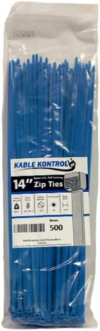 Kable Kontrol Blue Zip Ties 14 Inch 500 Pcs, 50 Lbs Tensile Strength, by KABLEKONTROL%C2%AE