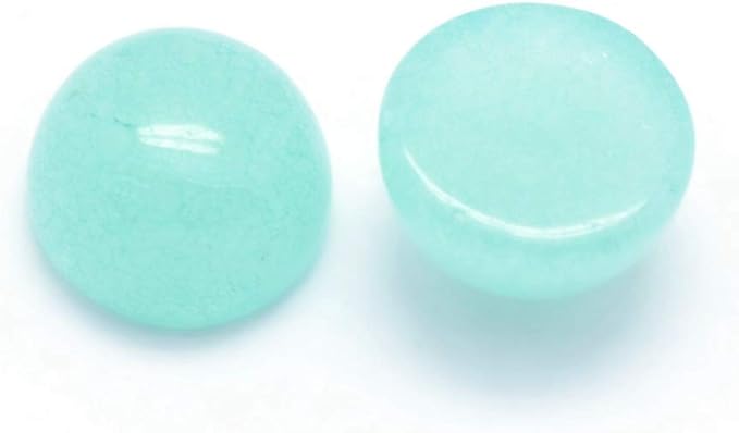 FASHEWELRY 100Pcs Natural Jade Cabochons Flat Back Gemstone Cabochons 6mm Half - Image 2
