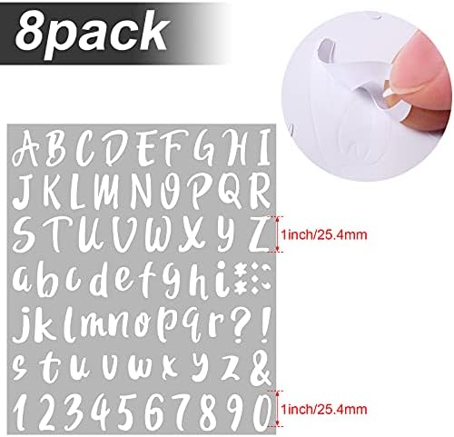 Outus 576 Pcs 8 Sheets Letters Stickers Vinyl Alphabet Number Decals Back to - Image 2