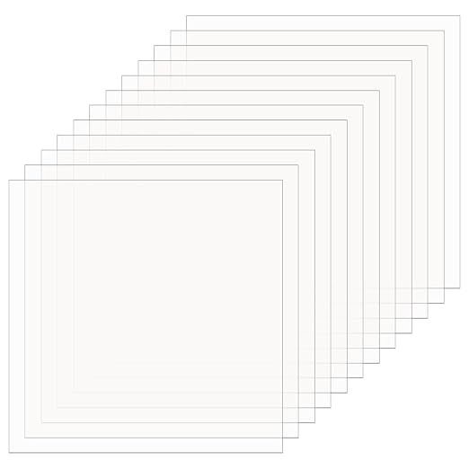 FINGERINSPIRE 12Pcs Clear Plastic Sheet, 12x12 Inch Clear PET Flexible by FINGERINSPIRE