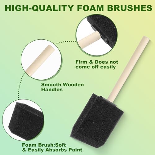 13 Pcs Foam Paint Brushes 5 Sizes, Touch Up, DIY Craft Projects - Image 3