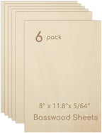 6 Pack Plywood Sheets, Unfinished Wood Boards Blanks by Hosifiy