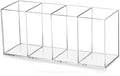 HSYMQ Acrylic Pen Holder 4 Compartments Clear Pencil Holder Organizer Makeup by HSYMQ