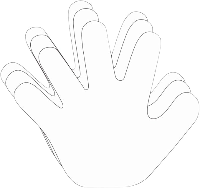 SHAPES ETC. 31 Pcs Hand Large Paper Cut-Outs 5.5in, Bulletin Board Decorations by SHAPESETC