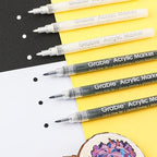 Grabie Black & White Extra Fine Tip Acrylic Paint Marker Set, 6 Pack, 0.7mm - Image 6