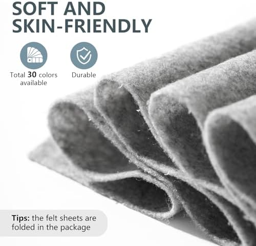Gray Felt Fabric 36'' X 36'', 1.4mm Large Felt Sheets Soft Durable Crafts Felt - Image 3