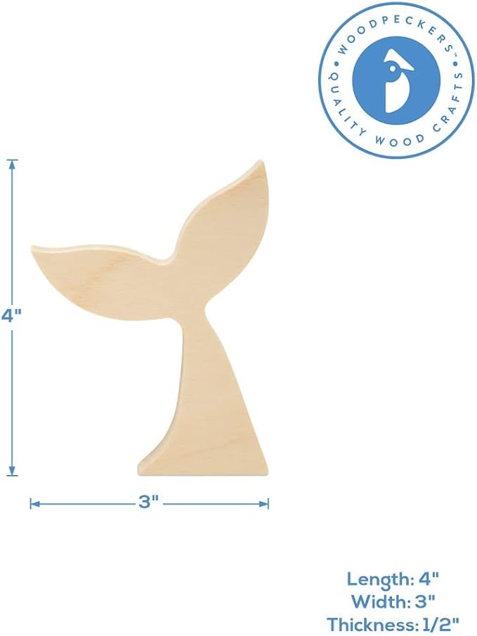 Chunky Mermaid Tail 4-inch, 1/2 inch Thick, & Summer Tiered Tray Decor Set - Image 6