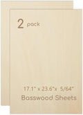 2 Pack Plywood Sheets, 17.1" x 23.6"x 5/64" Basswood Sheets | 2mm Basswood by Hosifiy