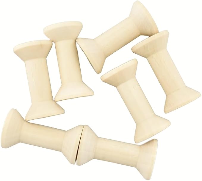 HAHIYO 1.6Inch/4cm 7PCs Natural Wood Unfinished Wooden Empty Thread Spool by Unknown